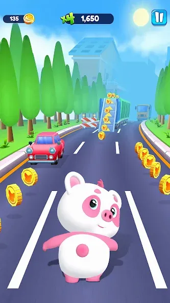 Piggy Panda Run: Fun Game  [МОД Unlocked] Screenshot 1