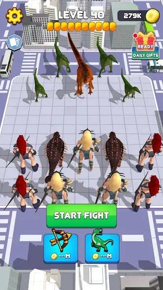 Dinosaur Monster Fight Battle (Бамбам Монстр Против 100 Дверей)  [МОД Unlocked] Screenshot 1