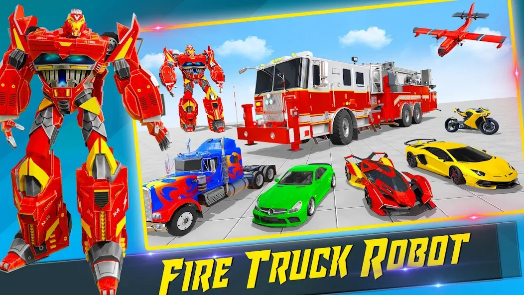 Fire Truck Robot Car Game  [МОД Бесконечные монеты] Screenshot 4