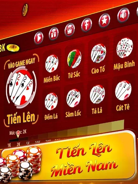 Tiến Lên Miền Nam - Tien Len  [МОД Бесконечные монеты] Screenshot 1