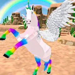 Скачать взломанную Flying Unicorn Pegasus Games  [МОД Unlimited Money] - стабильная версия apk на Андроид