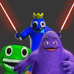 Взломанная Grimace monster playground (Батл Плейграунд Монстерс)  [МОД Бесконечные монеты] - стабильная версия apk на Андроид