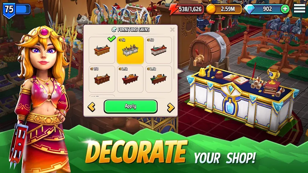 Shop Titans: RPG Idle Tycoon (Шоп Тайтанс)  [МОД Unlocked] Screenshot 3