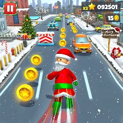 Скачать взломанную Xmas Santa Surfer Running Game (Ксмас Санта Серфер Раннинг Гейм)  [МОД Unlocked] - полная версия apk на Андроид