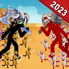 Скачать взломанную Stickman Battle 2: Empires War (Стикмен Битва 2)  [МОД Много денег] - полная версия apk на Андроид