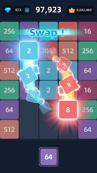 2048™ Merge Block Puzzle (Слияние блочных головоломок)  [МОД Бесконечные монеты] Screenshot 2