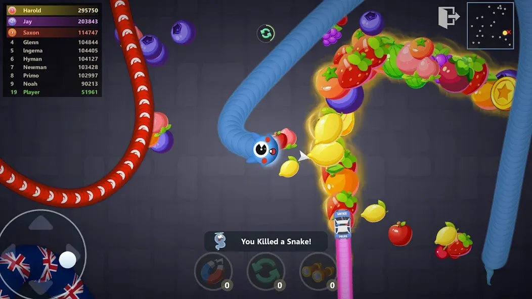 Snake War™ Hungry Worm.io Game (Снейк Вар)  [МОД Бесконечные монеты] Screenshot 3