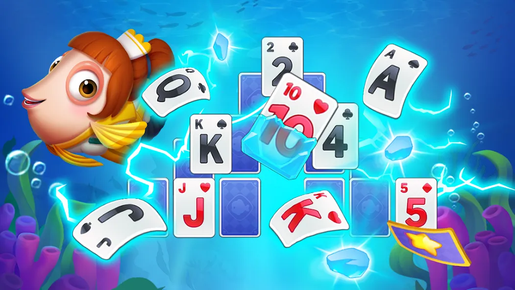 Solitaire TriPeaks Fish (Солитер ТриПикс Рыбка)  [МОД Меню] Screenshot 2