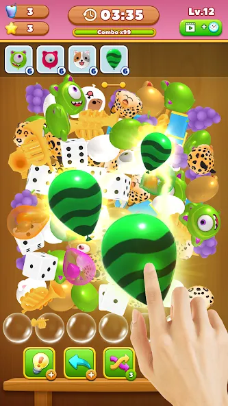 Match Triple Balloon (Матч Тройной Шарик)  [МОД Бесконечные монеты] Screenshot 2