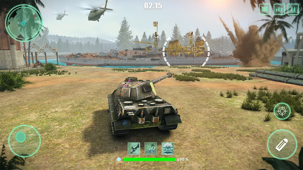 World Tanks War: Offline Games (Танковые военные машины Блиц)  [МОД Unlimited Money] Screenshot 1