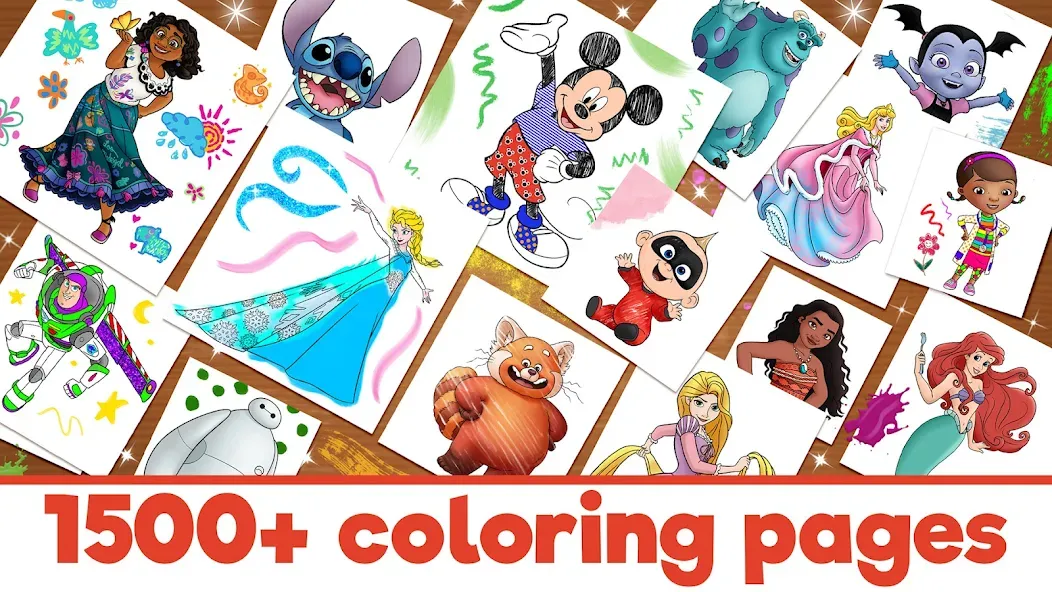 Disney Coloring World (Дисней)  [МОД Много монет] Screenshot 1