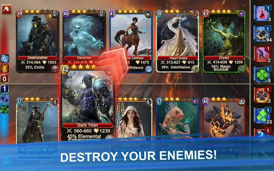 Blood of Titans: Card Battle  [МОД Много монет] Screenshot 1