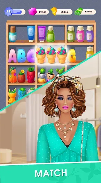 Fashion Triple Match: Dress Up (Фэшн Мердж)  [МОД Много денег] Screenshot 2