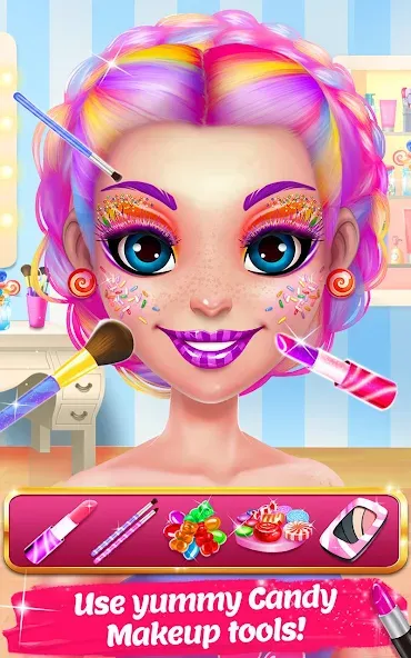 Candy Makeup Beauty Game  [МОД Все открыто] Screenshot 2