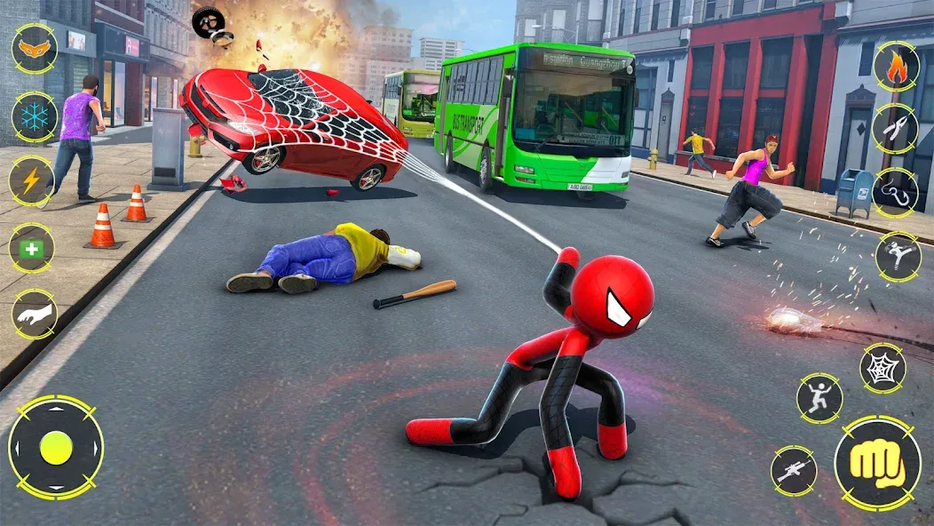 StickMan Rope Hero Spider Game (Стикмен Роуп Хиро Спайдер Гейм)  [МОД Много денег] Screenshot 3