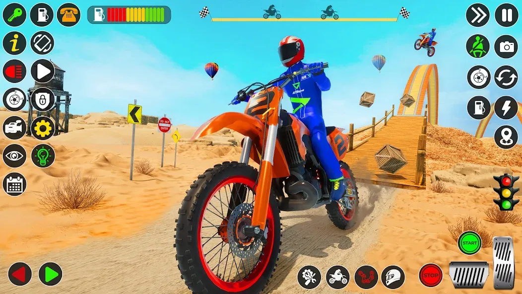 Bike Stunt Games Stunt Bike 3D (Байк стант рэмп игра Байк Джамп)  [МОД Mega Pack] Screenshot 2