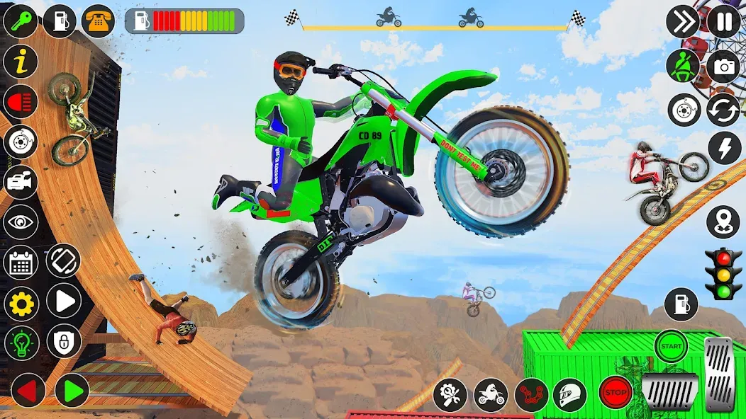 Bike Stunt Games Stunt Bike 3D (Байк стант рэмп игра Байк Джамп)  [МОД Mega Pack] Screenshot 3