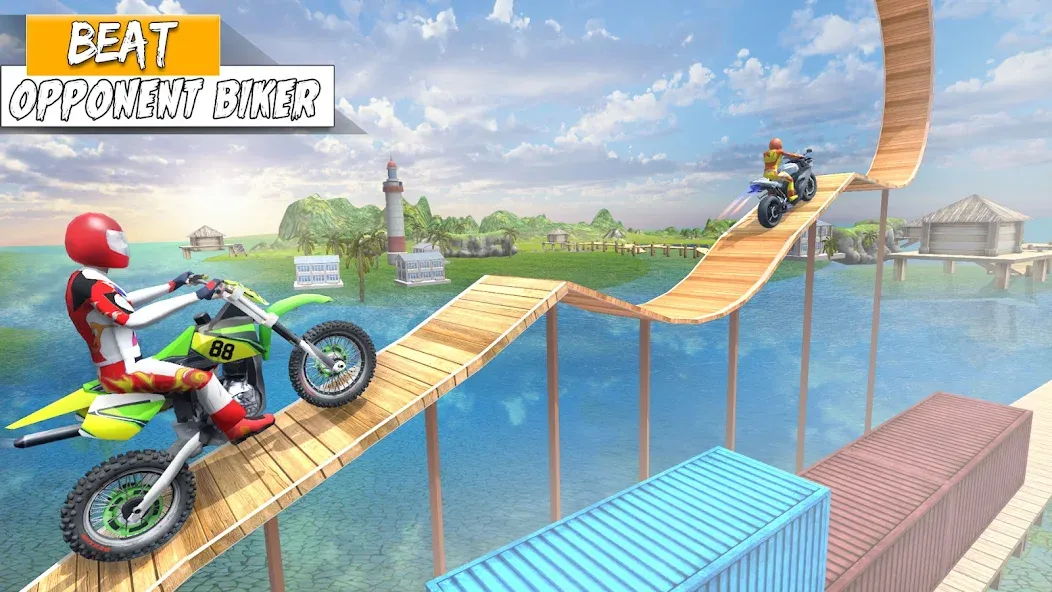 Bike Stunt Games Stunt Bike 3D (Байк стант рэмп игра Байк Джамп)  [МОД Mega Pack] Screenshot 5