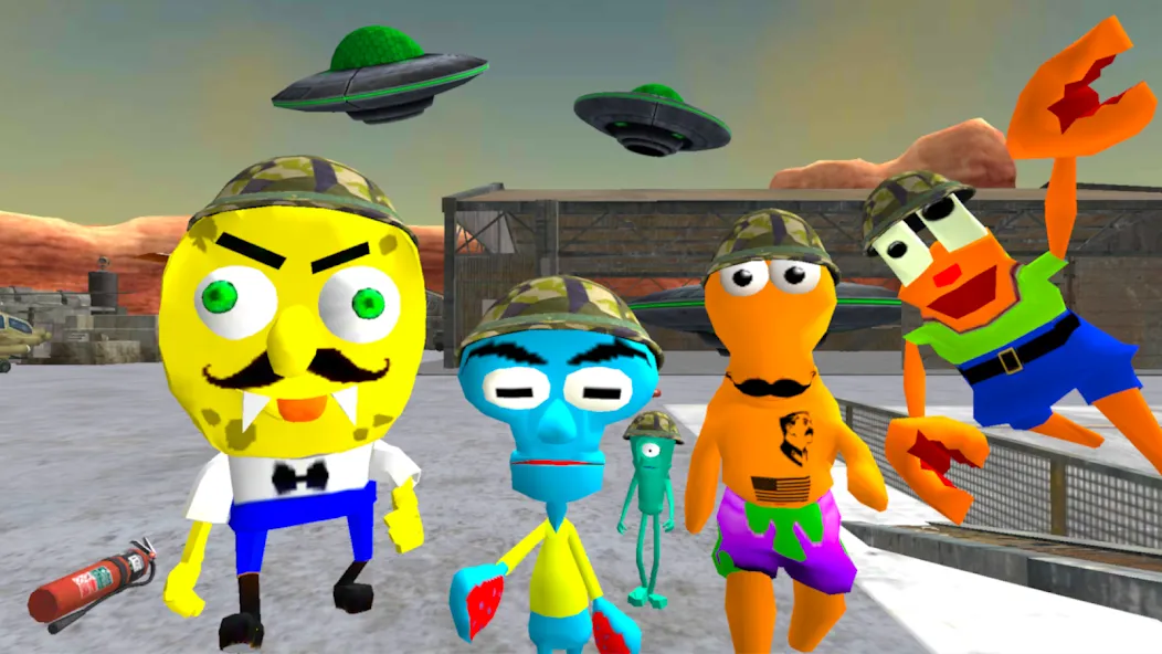 Sponge Area 51. Neighbor Alien  [МОД Menu] Screenshot 1