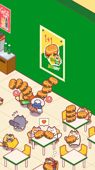 Cat Snack Bar: Cute Food Games (Кэт Снэк Бар)  [МОД Бесконечные монеты] Screenshot 3