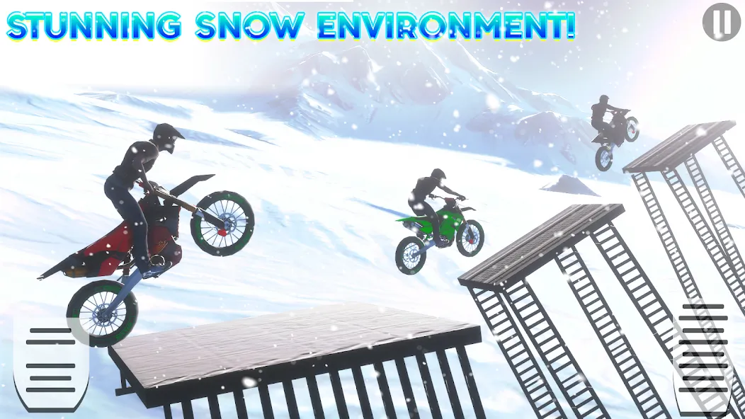 Snow Tricky Bike Stunt Race 3D  [МОД Unlocked] Screenshot 2