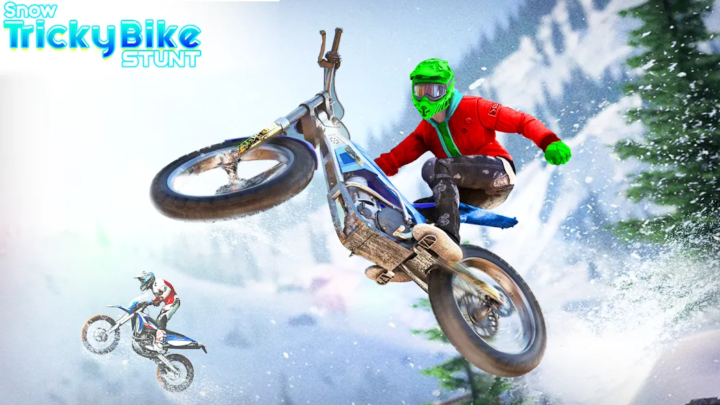 Snow Tricky Bike Stunt Race 3D  [МОД Unlocked] Screenshot 5