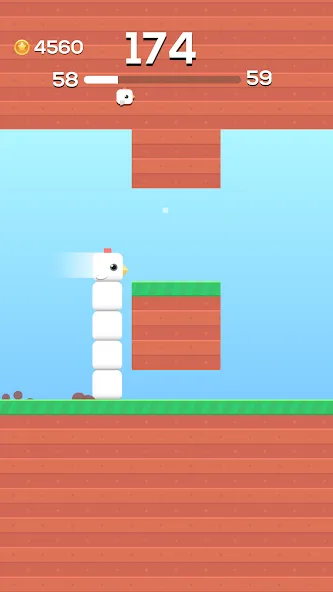 Square Bird - Flappy Chicken (Сквер Брд)  [МОД Много денег] Screenshot 1