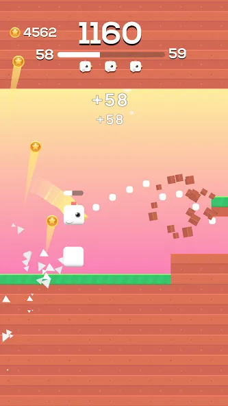 Square Bird - Flappy Chicken (Сквер Брд)  [МОД Много денег] Screenshot 3