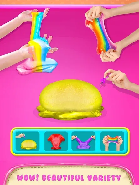 Make Fluffy Slime Maker Game  [МОД Бесконечные деньги] Screenshot 4