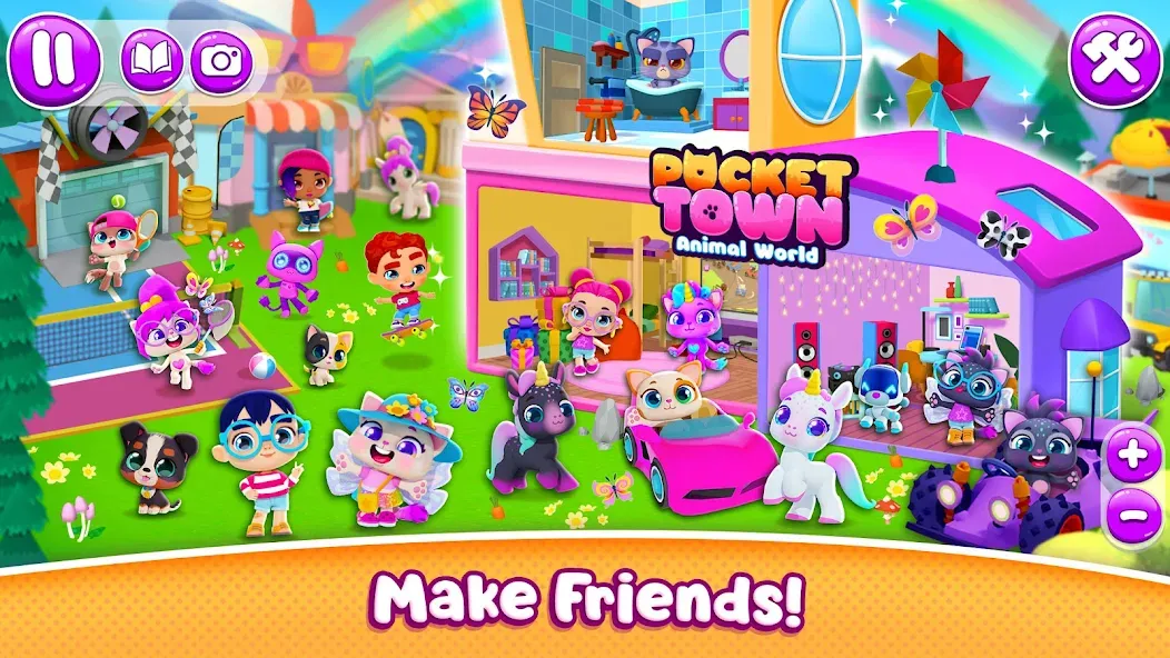 Pocket Town - Animal World  [МОД Много монет] Screenshot 3