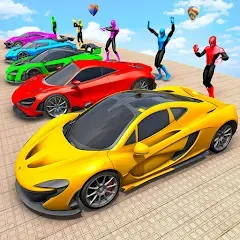 Скачать взломанную Mega Ramp Car Games Car Stunts  [МОД Unlimited Money] - стабильная версия apk на Андроид