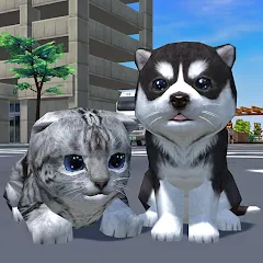 Скачать взломанную Cute Pocket Cat And Puppy 3D (Кьют Покет Кэт Энд Паппи 3Д)  [МОД Unlimited Money] - полная версия apk на Андроид