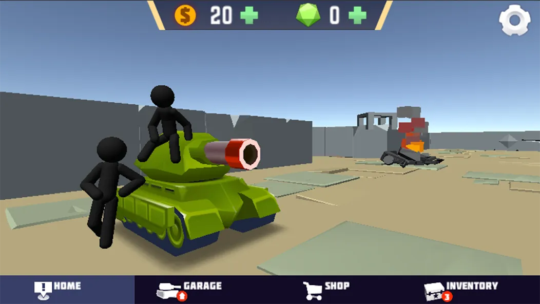 Stickman Tank Battle (Стикмен Танк Баттл)  [МОД Много денег] Screenshot 1