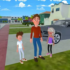 Скачать взломанную Super Dad Virtual : Happy Game  [МОД Mega Pack] - стабильная версия apk на Андроид