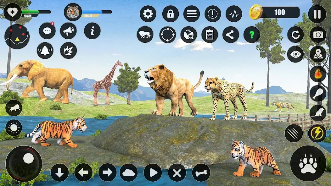 Tiger Simulator Animal Games (Тигровый симулятор  игры с животными)  [МОД Unlimited Money] Screenshot 5