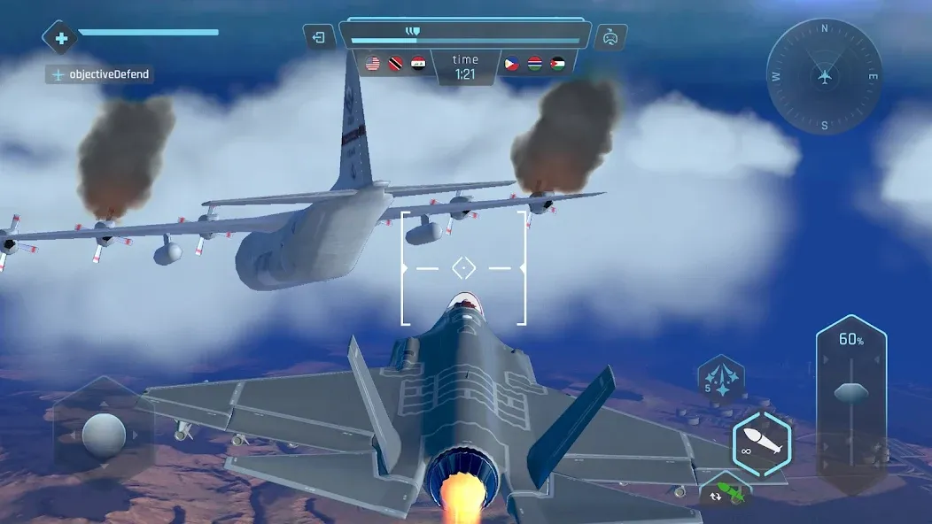 Sky Warriors: Airplane Games (Скай Ворриорс)  [МОД Mega Pack] Screenshot 4