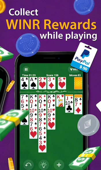 Solitaire - Make Money  [МОД Menu] Screenshot 2