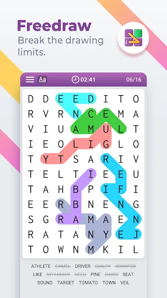 Word Search Colorful  [МОД Бесконечные монеты] Screenshot 5