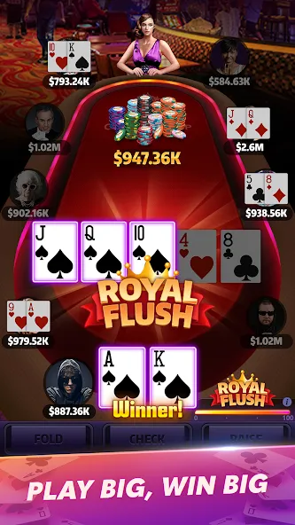 Mega Hit Poker: Texas Holdem (Мега Хит Покер)  [МОД Много денег] Screenshot 2