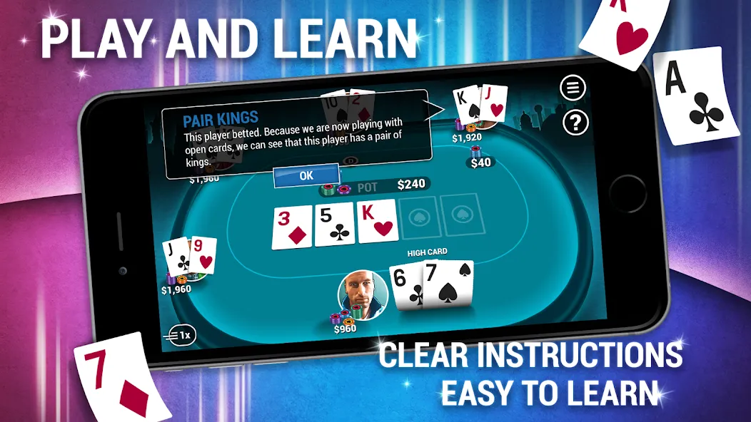 Learn How To Play Texas Poker  [МОД Много денег] Screenshot 3