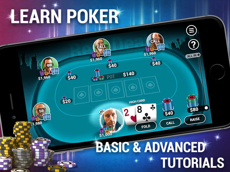 Learn How To Play Texas Poker  [МОД Много денег] Screenshot 5