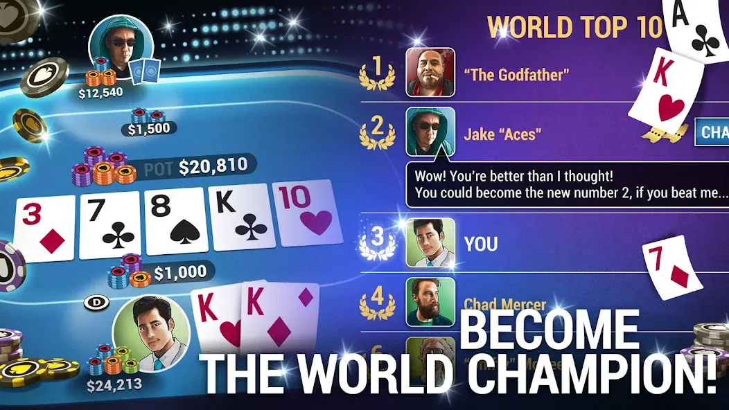 Poker World, Offline TX Holdem (Покер Ворлд)  [МОД Menu] Screenshot 3