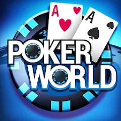 Взломанная Poker World, Offline TX Holdem (Покер Ворлд)  [МОД Menu] - последняя версия apk на Андроид