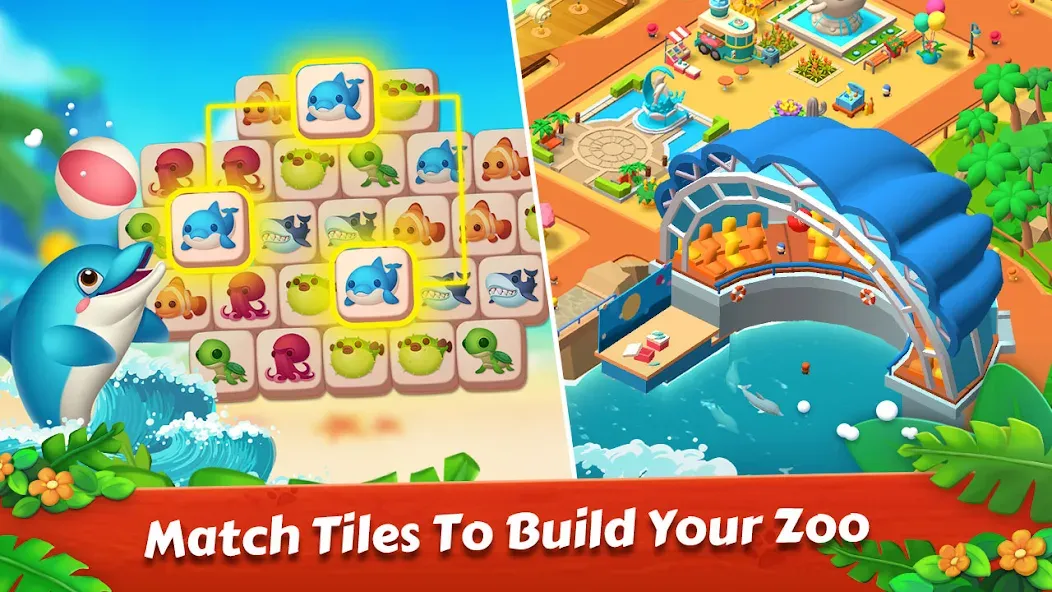 Zoo Tile - Match Puzzle Game (Зу Тайл)  [МОД Много денег] Screenshot 2