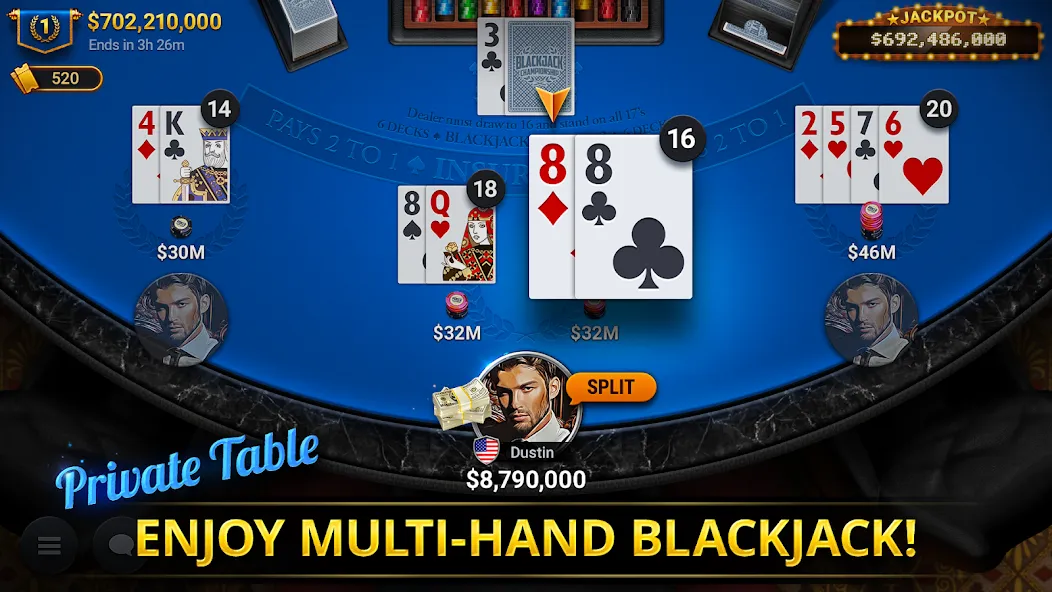 Blackjack Championship (Блэкджек Чемпионат)  [МОД Бесконечные деньги] Screenshot 5