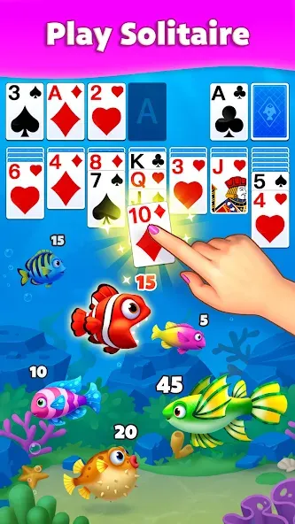 Solitaire Fish  [МОД Бесконечные монеты] Screenshot 1