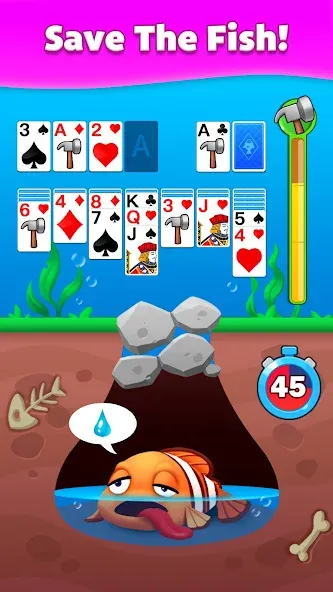 Solitaire Fish  [МОД Бесконечные монеты] Screenshot 2