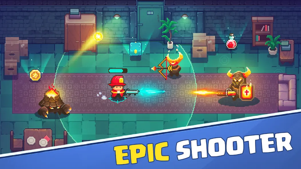 Firefighter: pixel shooter  [МОД Unlimited Money] Screenshot 1