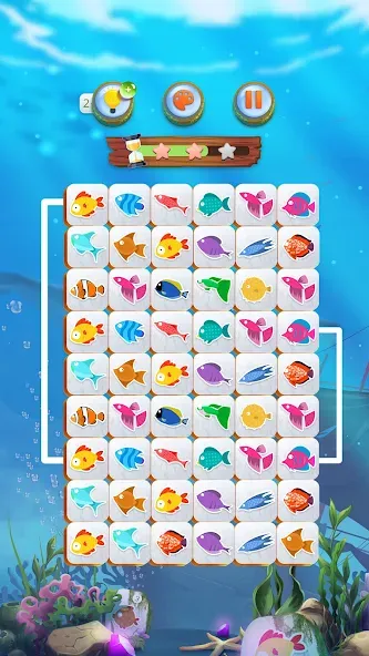 Mahjong Connect Fish World (Мацзян Коннект Рыбный Мир)  [МОД Бесконечные деньги] Screenshot 2