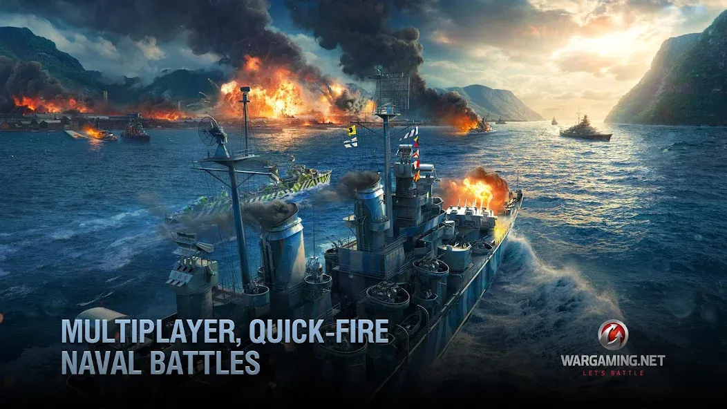 World of Warships Blitz War (Ворлд оф Варшипс Блиц Вар)  [МОД Бесконечные монеты] Screenshot 4